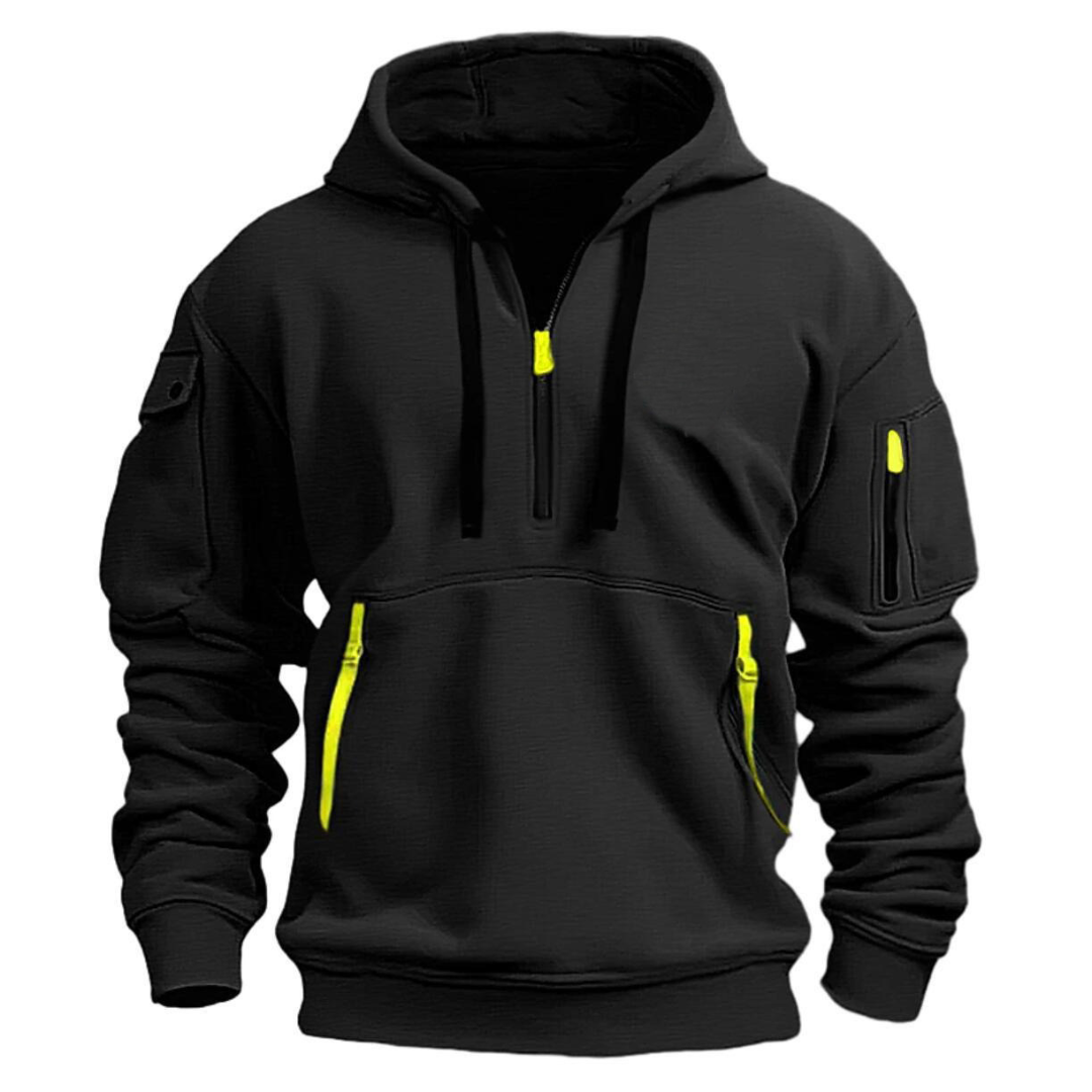 Samuel Herren Hoodie mit Reißverschlusstaschen in Schwarz