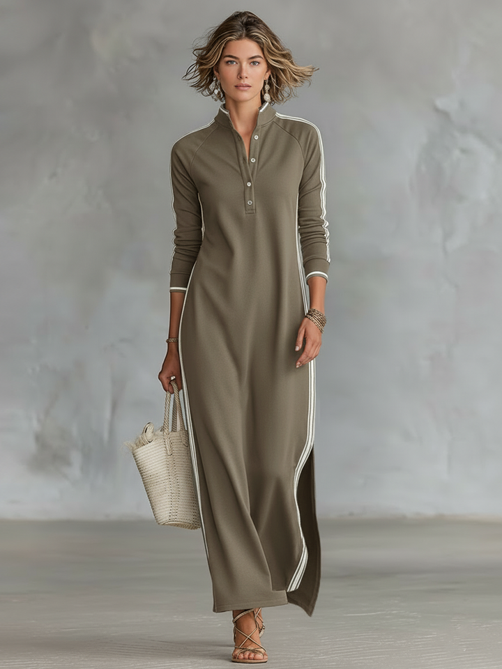 Selene | Lässiges Langarm-Maxikleid