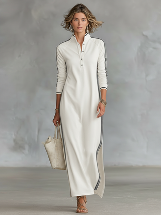 Selene | Lässiges Langarm-Maxikleid