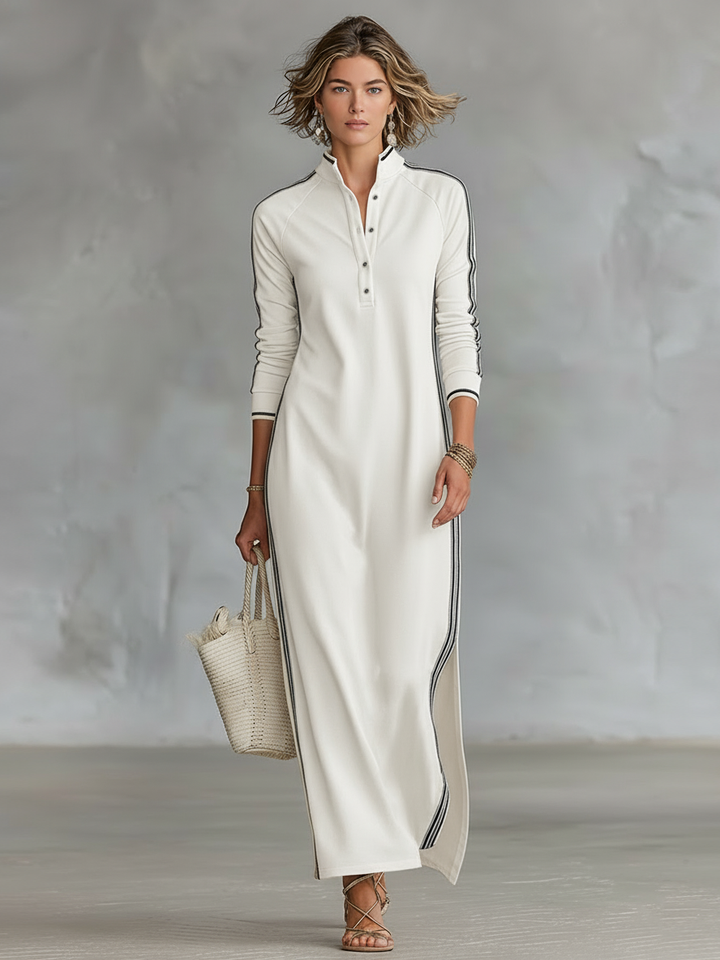 Selene | Lässiges Langarm-Maxikleid