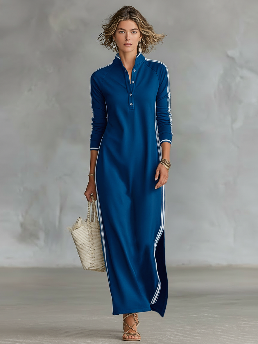 Selene | Lässiges Langarm-Maxikleid
