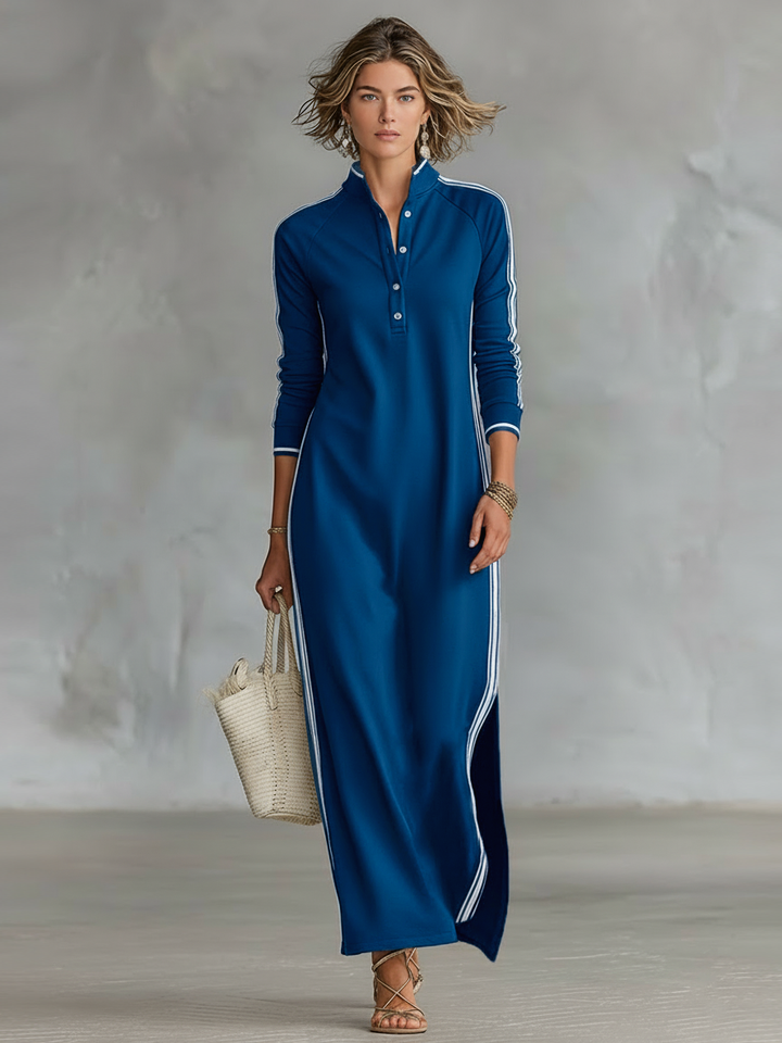 Selene | Lässiges Langarm-Maxikleid