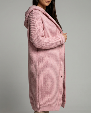 Oversized Kapuzen-Strickjacke für Damen