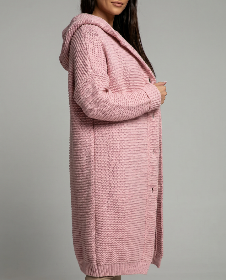 Oversized Kapuzen-Strickjacke für Damen
