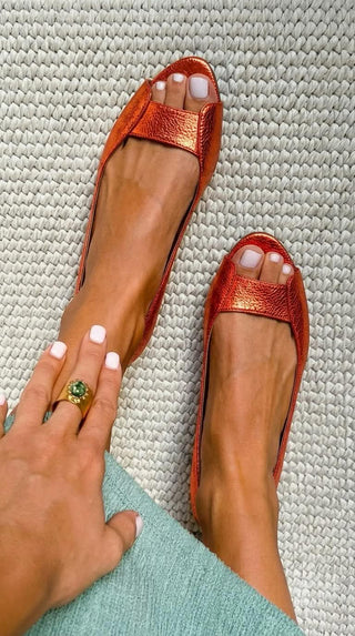Adelina | Elegante Goldene Komfortsandalen