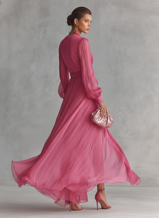 Ava | Romantisches Maxikleid mit Bindegürtel