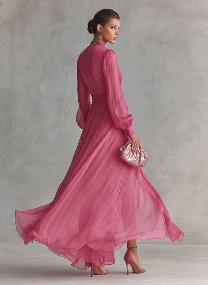 Ava | Romantisches Maxikleid mit Bindegürtel