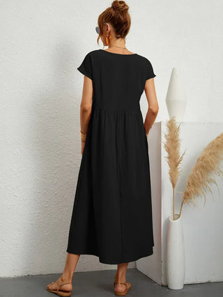 Gabrielle | Fließendes Midi-Kleid zeitloser Eleganz