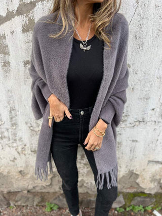 Nora™ | Lange warme Strickjacke