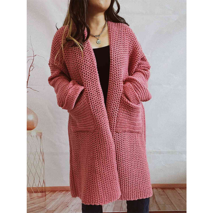 Grobstrick-Strickjacke – Oversized Offener Winterpullover