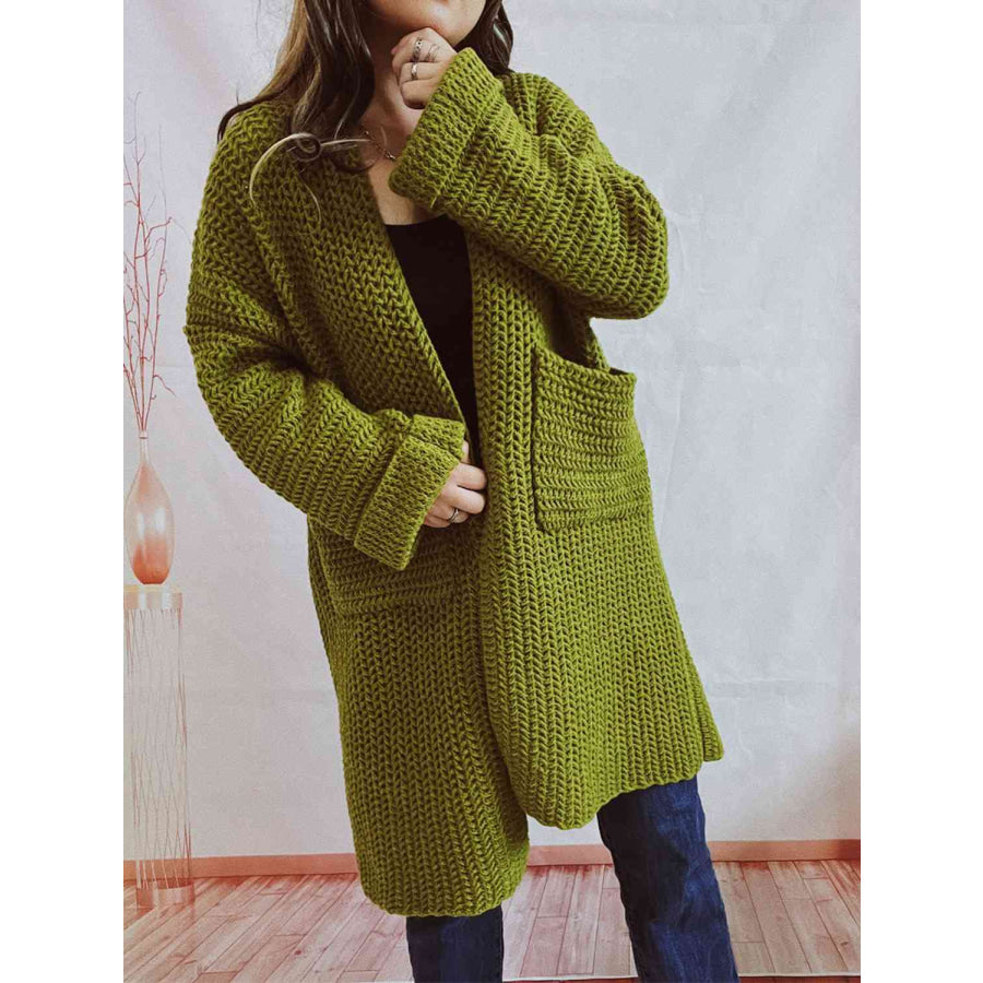 Grobstrick-Strickjacke – Oversized Offener Winterpullover