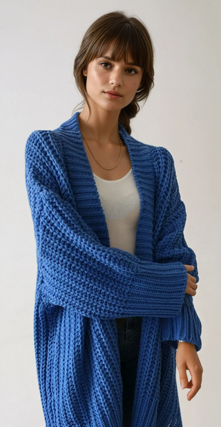Oversized Strickjacke mit offenem Schnitt