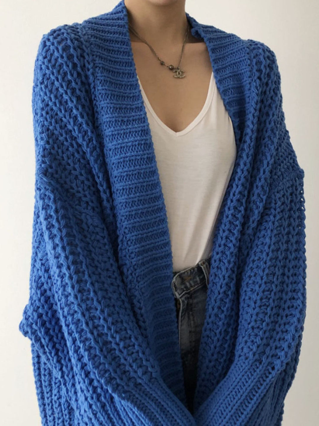 Oversized Strickjacke mit offenem Schnitt