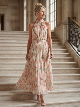 Aurelle | Neckholder Blumenkleid Midi