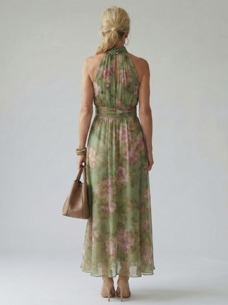 Mirelle | Gerafftes Halter-Midi-Kleid