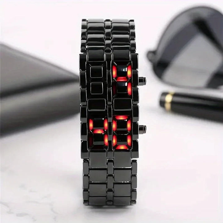 Nael Berlin | Lava – LED-Uhr mit Edelstahlarmband