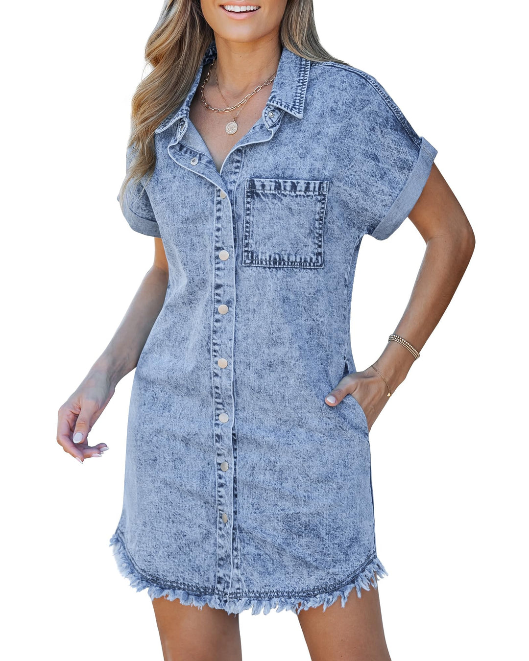 Kaelia | Jeans-Hemdkleid