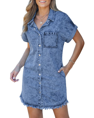 Kaelia | Jeans-Hemdkleid