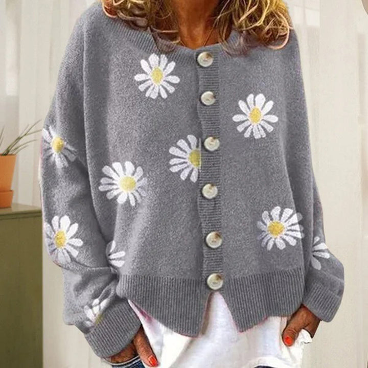 Knopfleisten-Strickjacke – Klassischer Strickpullover mit langen Ärmeln