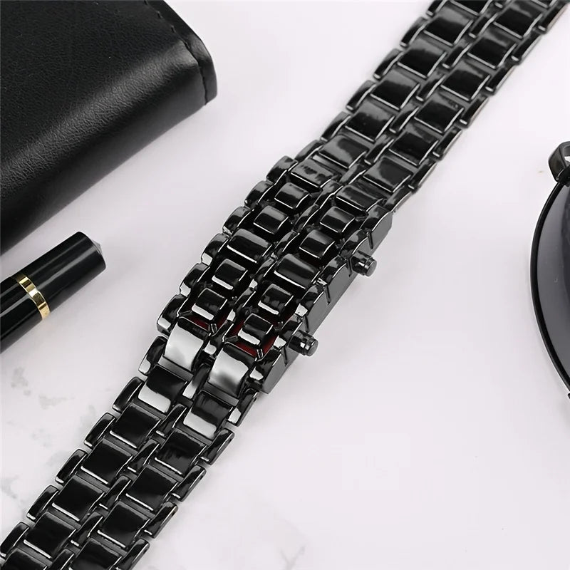Nael Berlin | Lava – LED-Uhr mit Edelstahlarmband