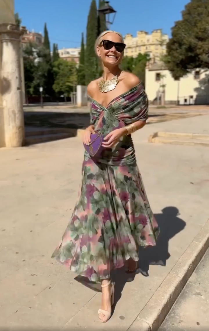 Hannah – Elegantes Blumen Langkleid