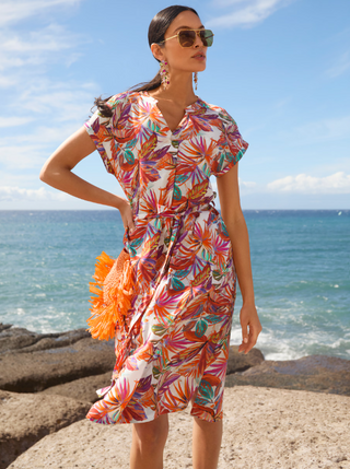 Madeleine | Sommerkleid mit Palmenprint