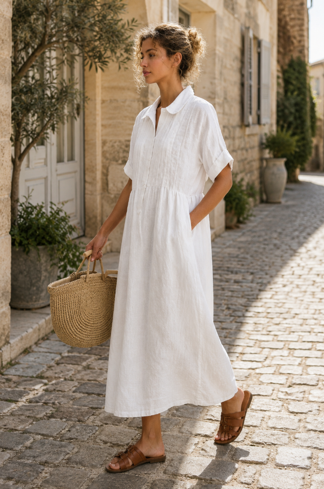 Alexis | Sommerliches fließendes Hemdblusenkleid