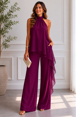 Viola | Elegantes Ensemble mit Haltertop und Hose