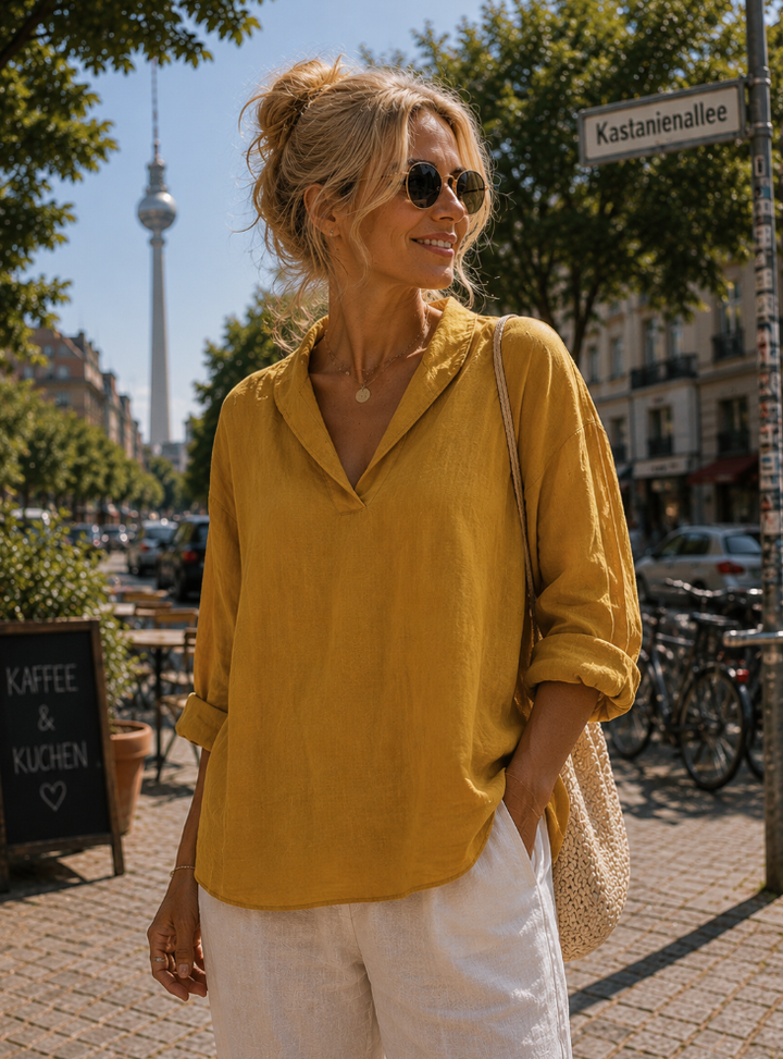 Annika™ | Oversized Leinen-Bluse