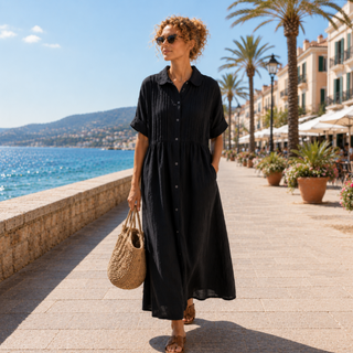 Alexis | Sommerliches fließendes Hemdblusenkleid