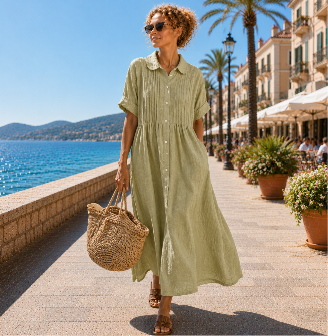 Alexis | Sommerliches fließendes Hemdblusenkleid