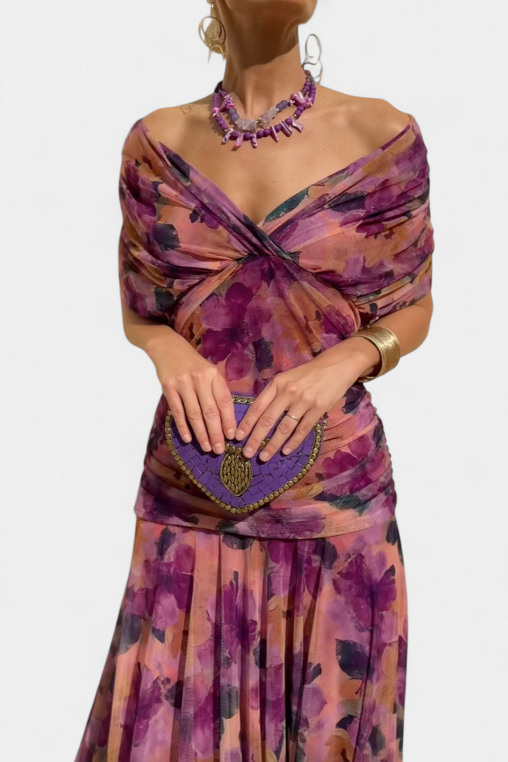 Hannah – Elegantes Blumen Langkleid