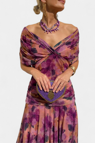 Hannah – Elegantes Blumen Langkleid