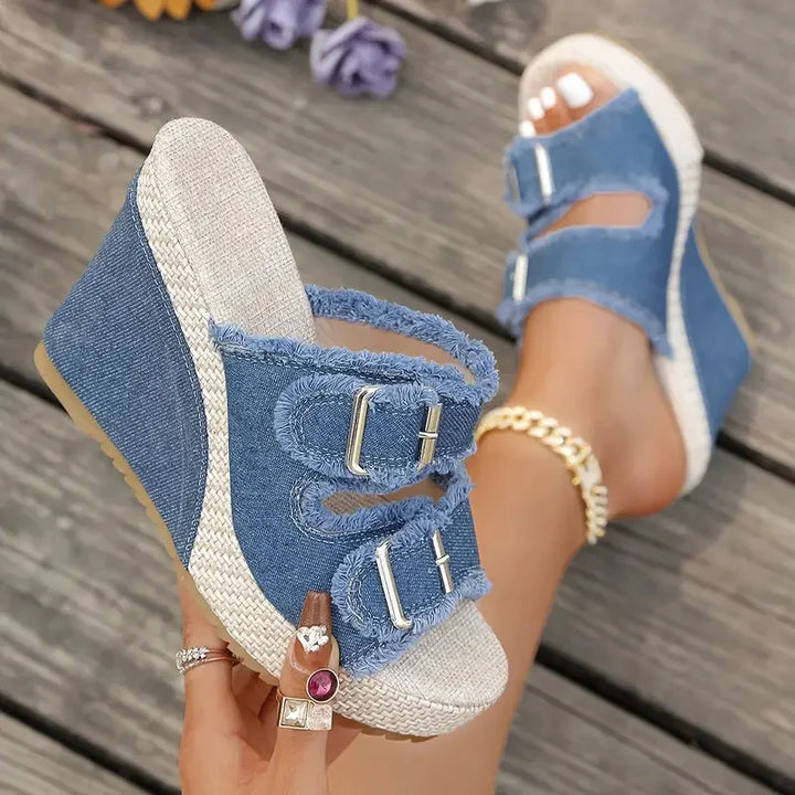 Atelier | Keilsandalen mit Fransenkante