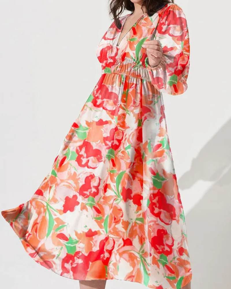 Celine | Feminines Kleid mit Blumenmuster