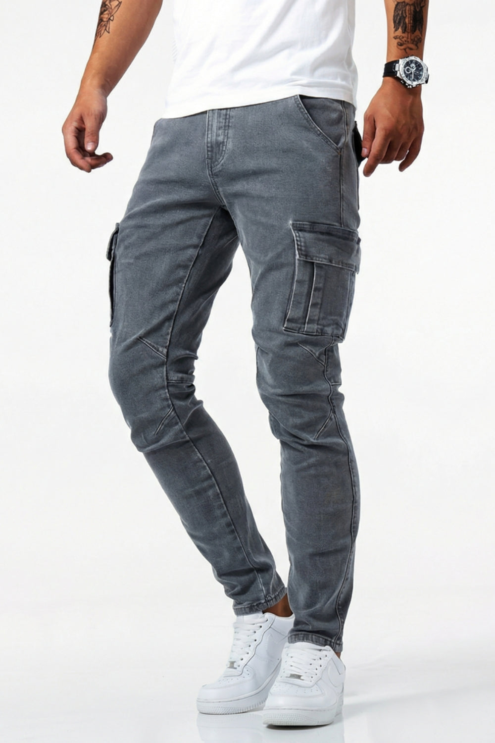 Nael Berlin | Cargo Jeans für Herren  (1 kaufen, 1 GRATIS dazu)