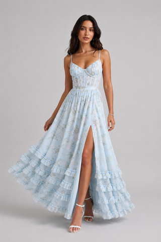 Violetta | Fließendes Maxikleid mit Volants