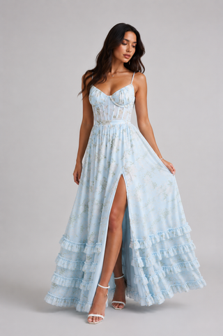 Violetta | Fließendes Maxikleid mit Volants