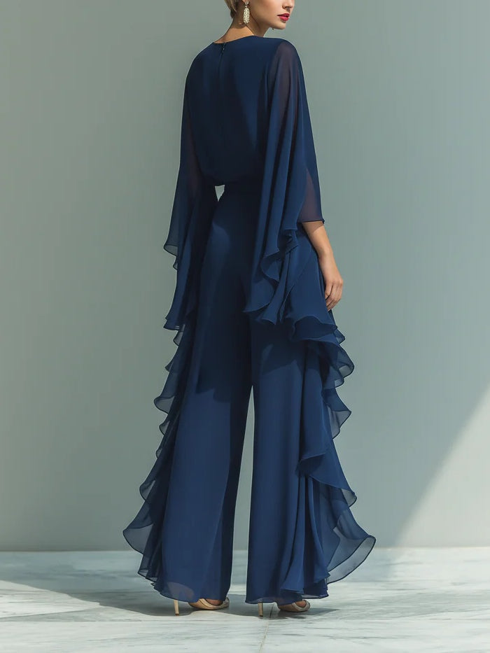 Aurora | Elegantes Chiffon-Kleid mit Rüschen