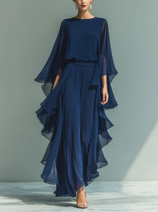 Aurora | Elegantes Chiffon-Kleid mit Rüschen