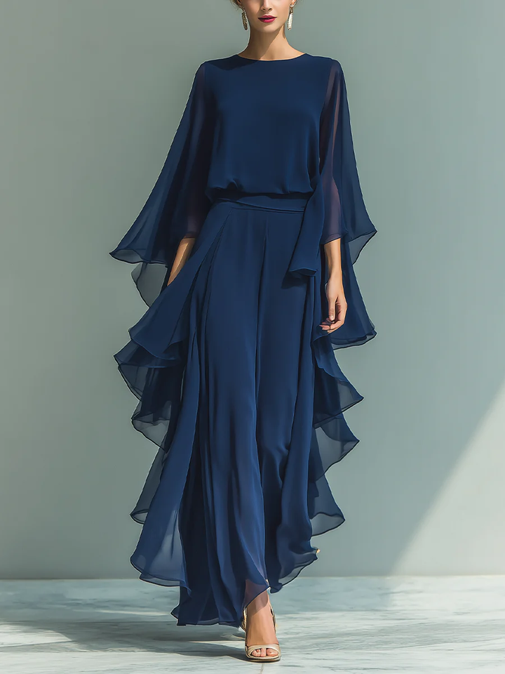 Aurora | Elegantes Chiffon-Kleid mit Rüschen