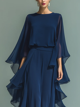 Aurora | Elegantes Chiffon-Kleid mit Rüschen