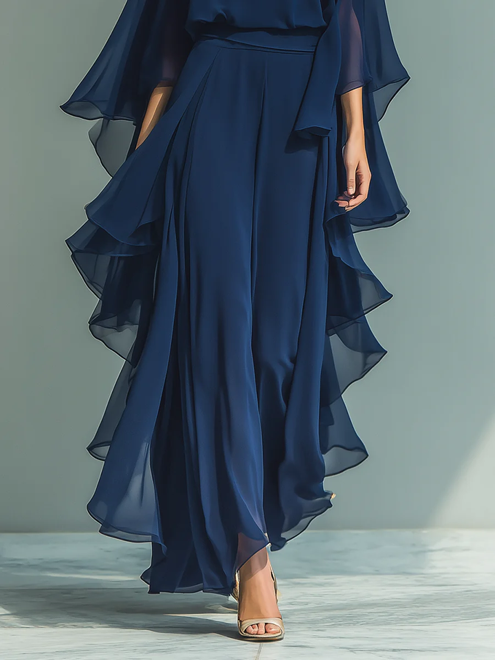 Aurora | Elegantes Chiffon-Kleid mit Rüschen