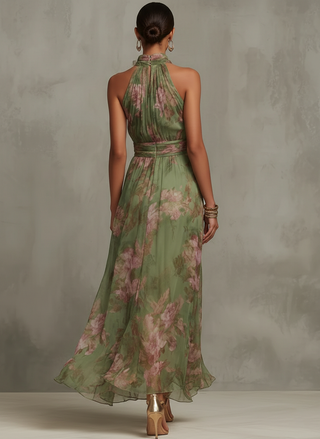 Livie | Maxikleid mit floralem Halter