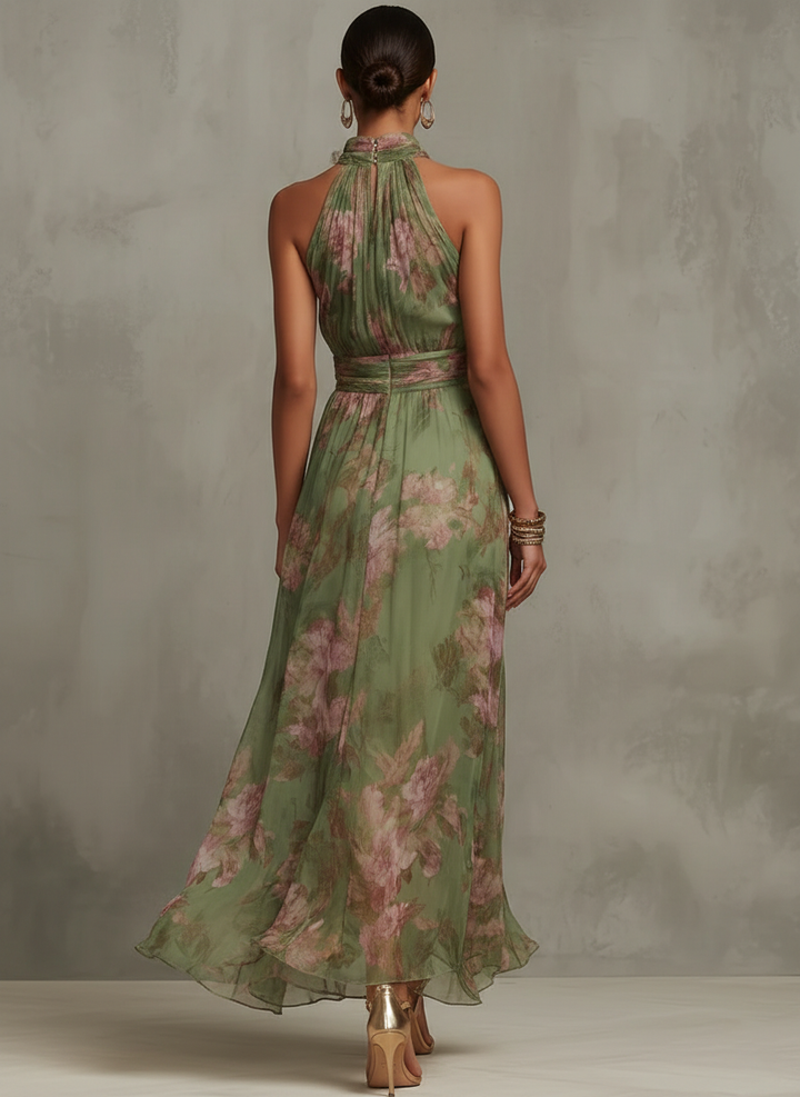 Livia | Florales Maxikleid mit Neckholder