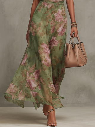Livie | Maxikleid mit floralem Halter