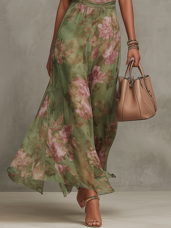 Livie | Maxikleid mit floralem Halter