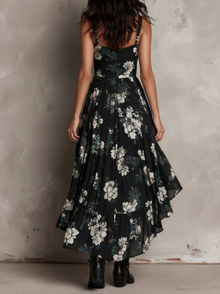 Eleonora | Trägerloses Bohemian-Maxikleid mit Blumenprint