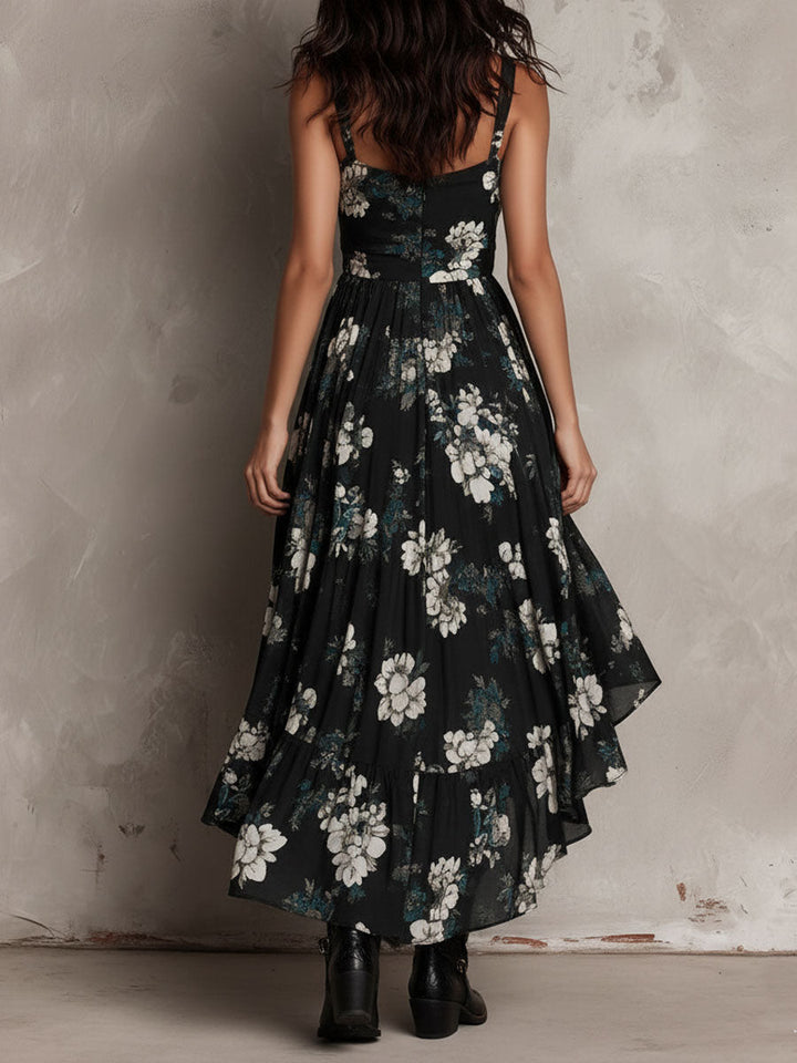 Eleonora | Trägerloses Bohemian-Maxikleid mit Blumenprint