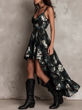 Eleonora | Trägerloses Bohemian-Maxikleid mit Blumenprint